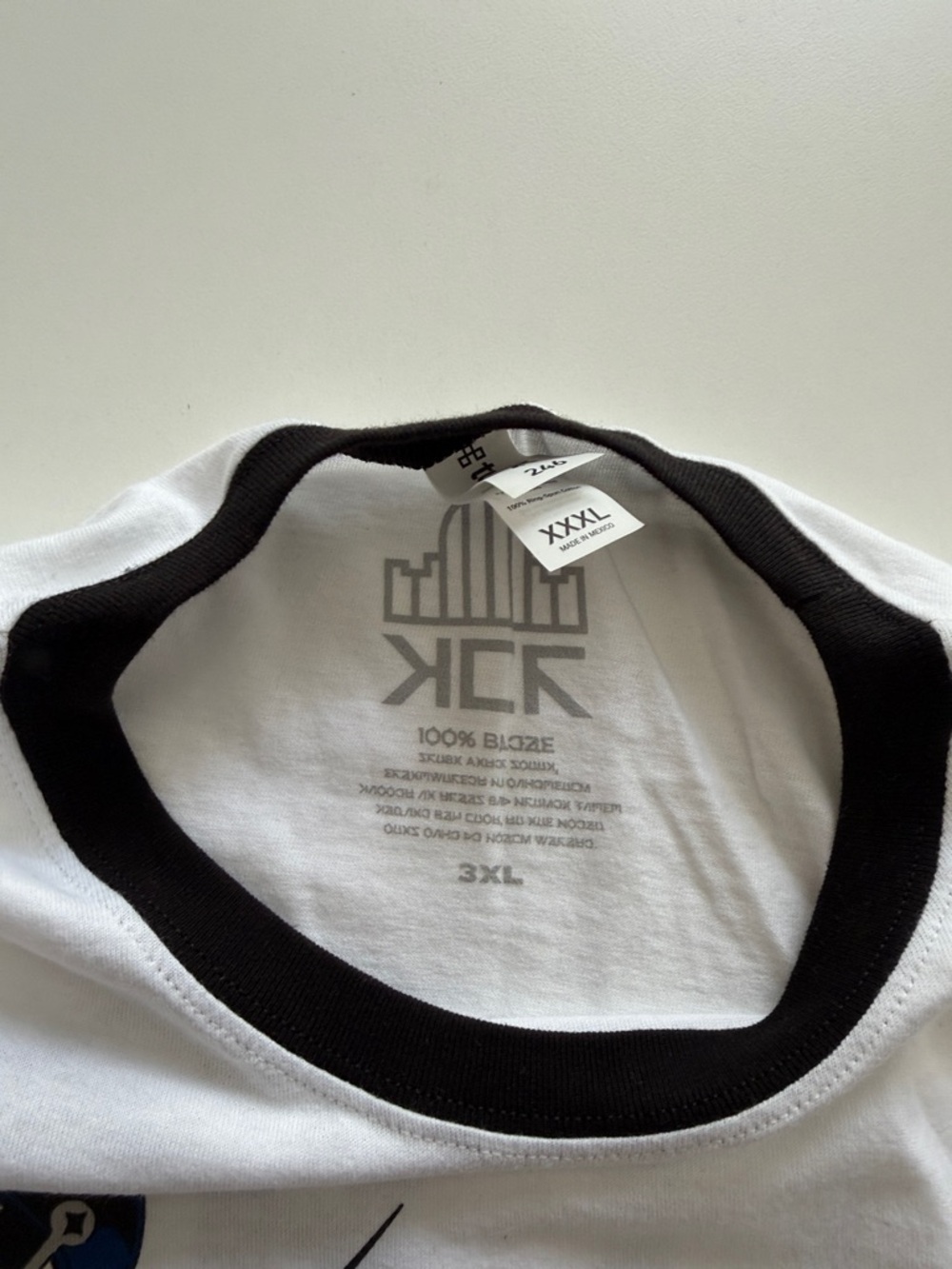 Tultex White Ringer Tee with Black and Blue The Black Parade Graphic - Picture 2 of 3